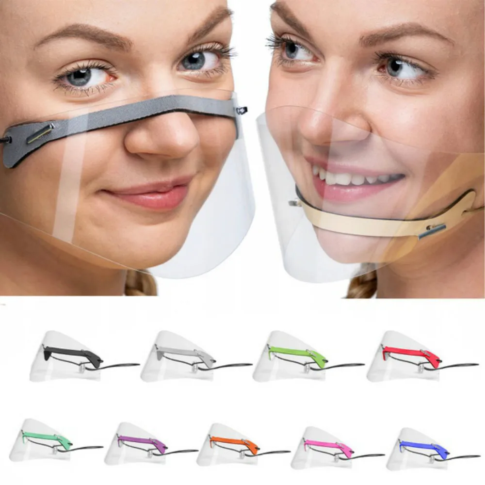 

Half-Face Shield Washable Reusable Comfortable Breathableface Cover Transparent PVC Visual Mouth Cover Protective Face Shield