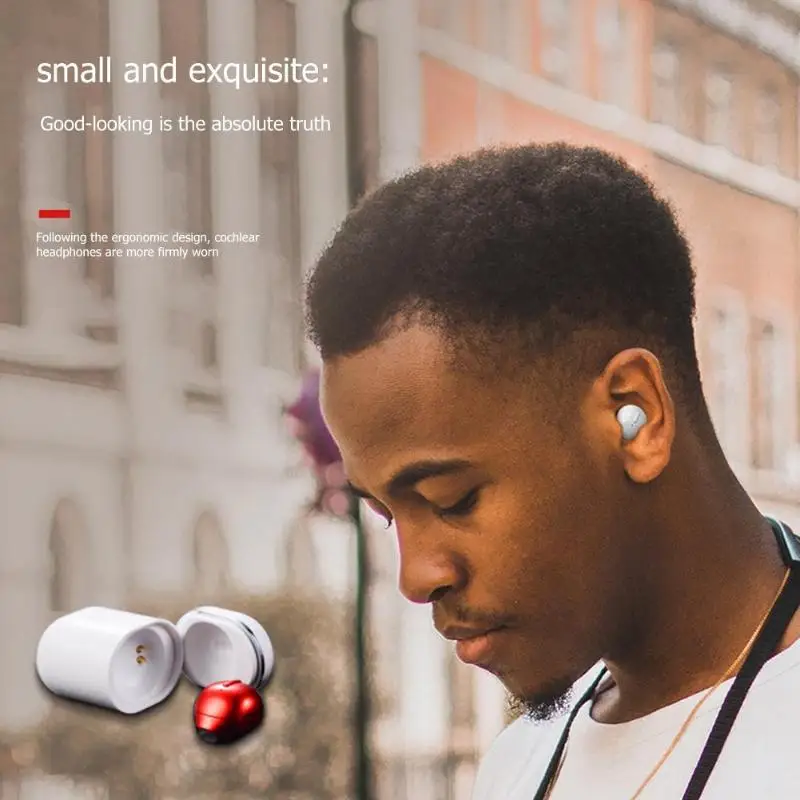 MRSVI мини X20 Беспроводной Bluetooth наушники с зарядный чехол стерео наушники спортивные Гарнитура для смартфонов
