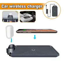 Car Qi Wireless Charger Non-slip Mat 10W Phone Fast Charging Holder Dock Station Pad For iPhone For AirPods 1/2/Pro For Samsung