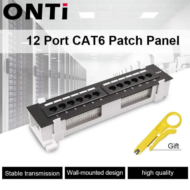 ONTi Network Tool Kit 12 Port CAT6 Patch Panel RJ45 Networking Wall Mount Rack Mount Bracket
