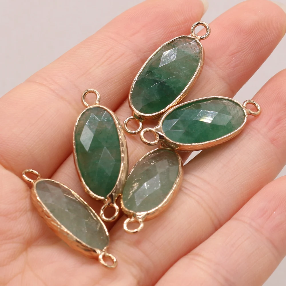 

Natural Semi-precious Stone Connector Pendants Green Fluorite for DIY Jewelry Making Handmade Accessories