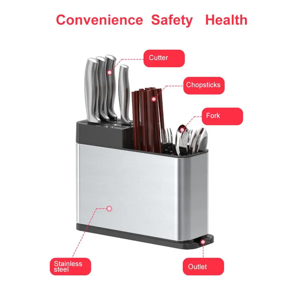 

Chopsticks Cutter Fork Box Shovel Spoon Strainer Rack Cutlery Storage Kitchen Stainless Steel Rack #CW