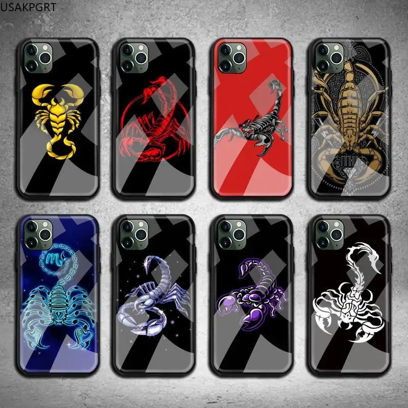 Скорпион чехол для телефона закаленное стекло iPhone 11 Pro XR XS MAX 8X7 6S 6 Plus SE 2020 |