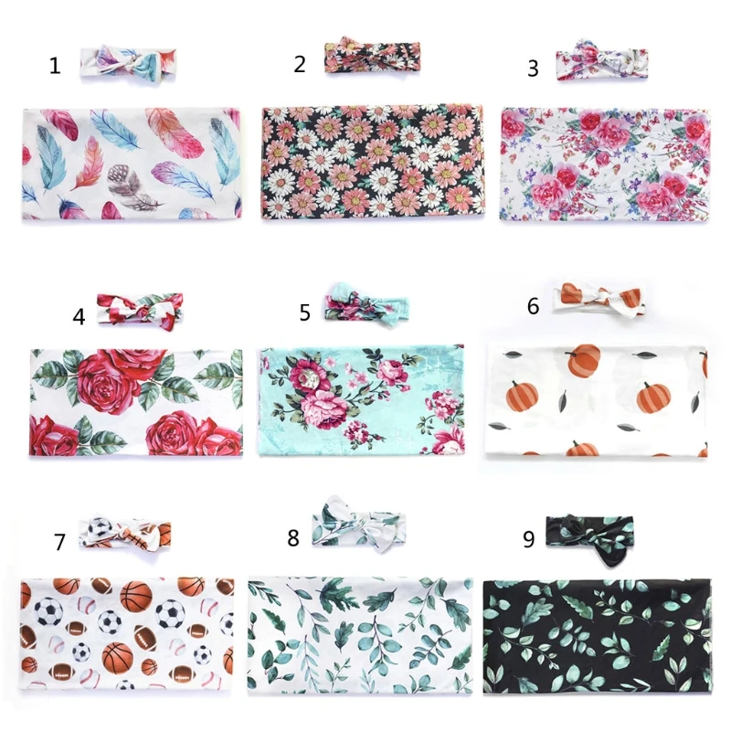 

Повязка на голову для новорожденных, муслиновая, с принтом, пеленка для сна