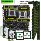 Комплект материнской платы HUANANZHI X79-16D, 2 процессора Xeon E5 2667 V2 с кулерами, ОЗУ 256 ГБ (16*16 ГБ), 1866 RECC