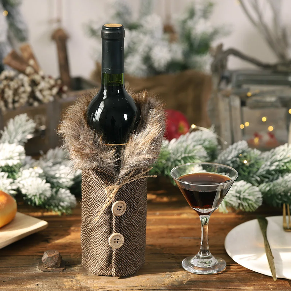 

New Year 2021 Santa Claus Wine Bottle Dust Cover Xmas Navidad Noel Christmas Decorations for Home Natal 2020 Dinner Table Decor