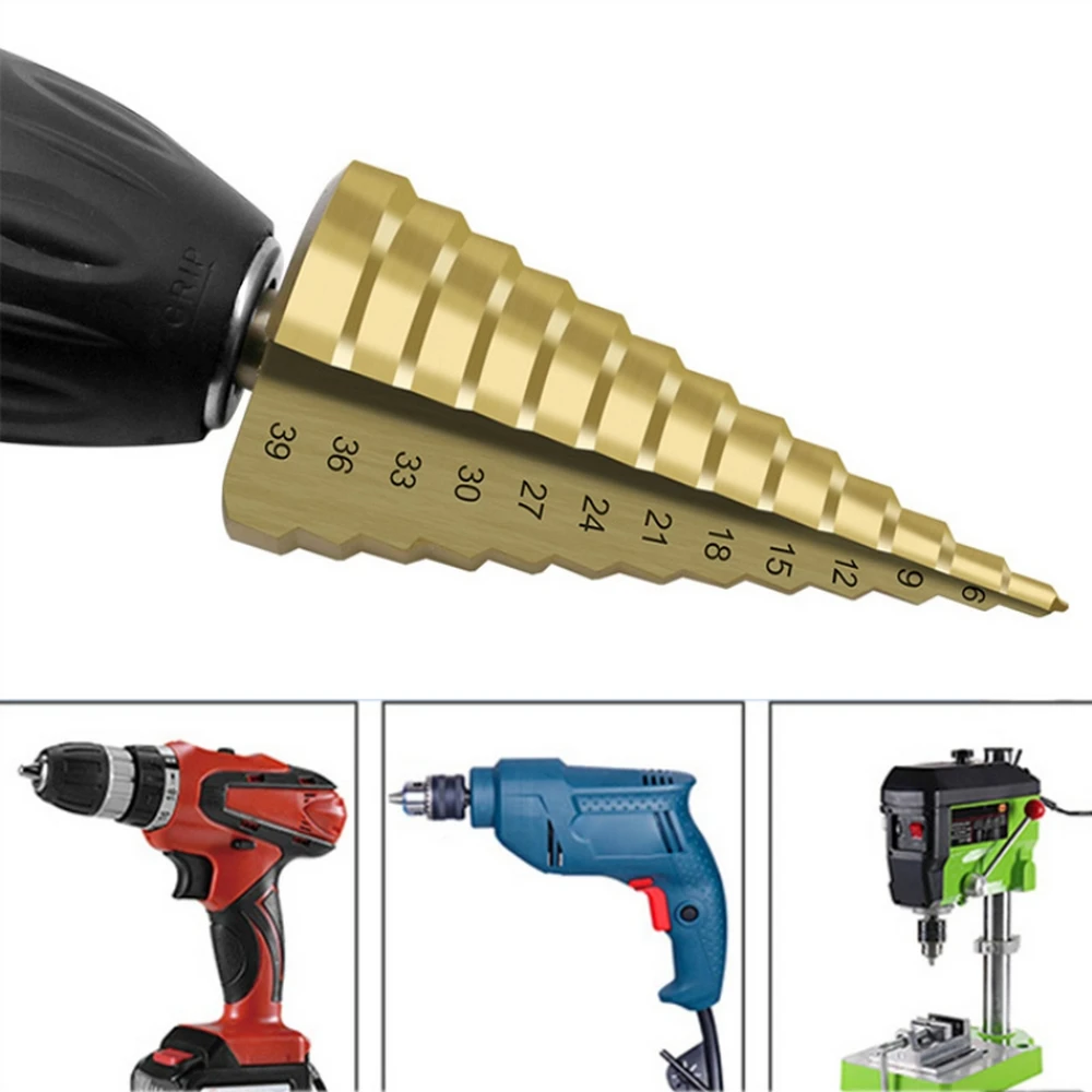 Набор ступенчатых Сверл из быстрорежущей стали комплект 3 конических насадок 4 12 /