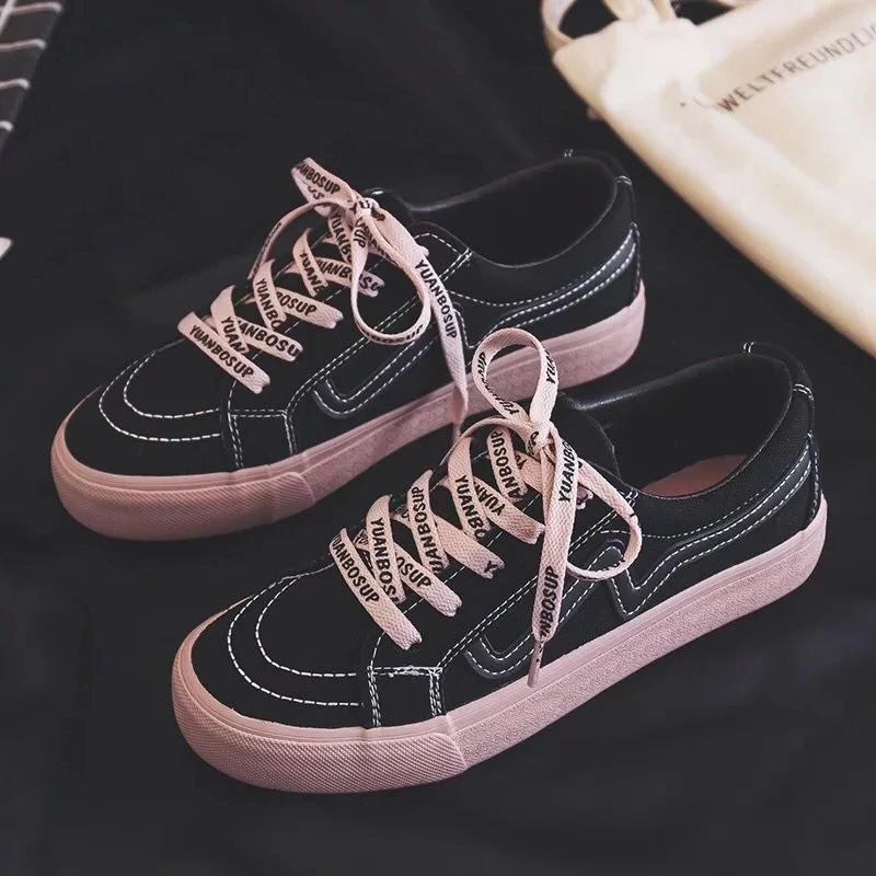 New Women Sneaker Fashion Breathble Vulcanized Shoes Platform Lace Up Casual White Shoes Tenis Feminino Zapatillas Mujer