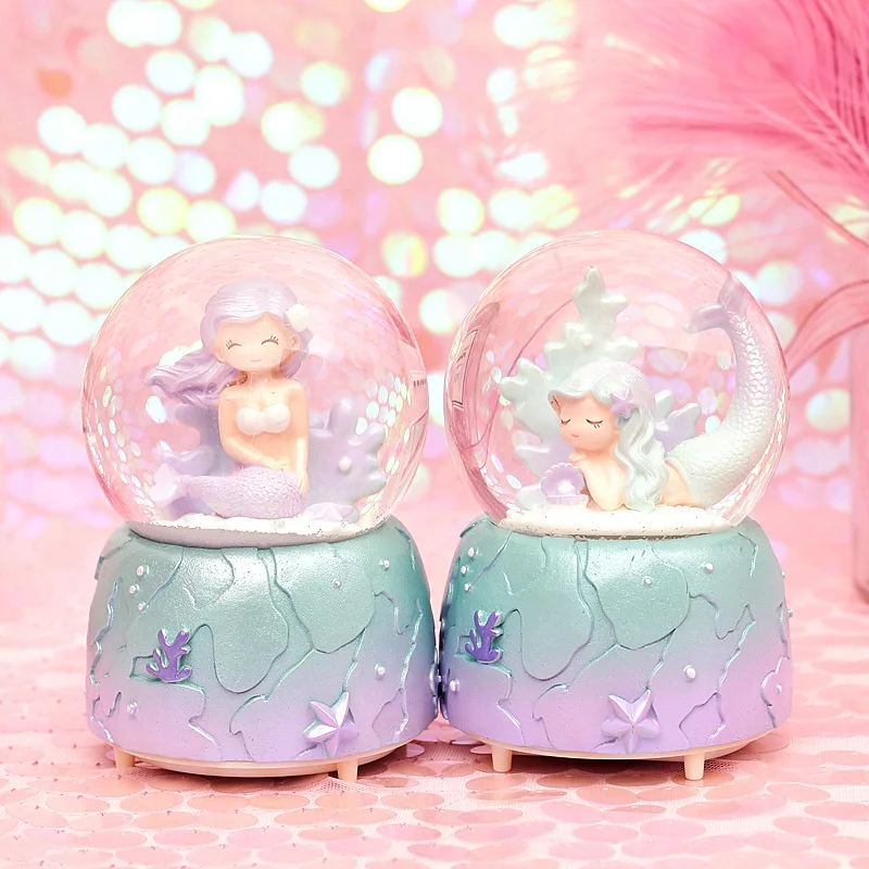 Снежные глобусы музыкальные с танцующими снежинками ручной работы водные шары