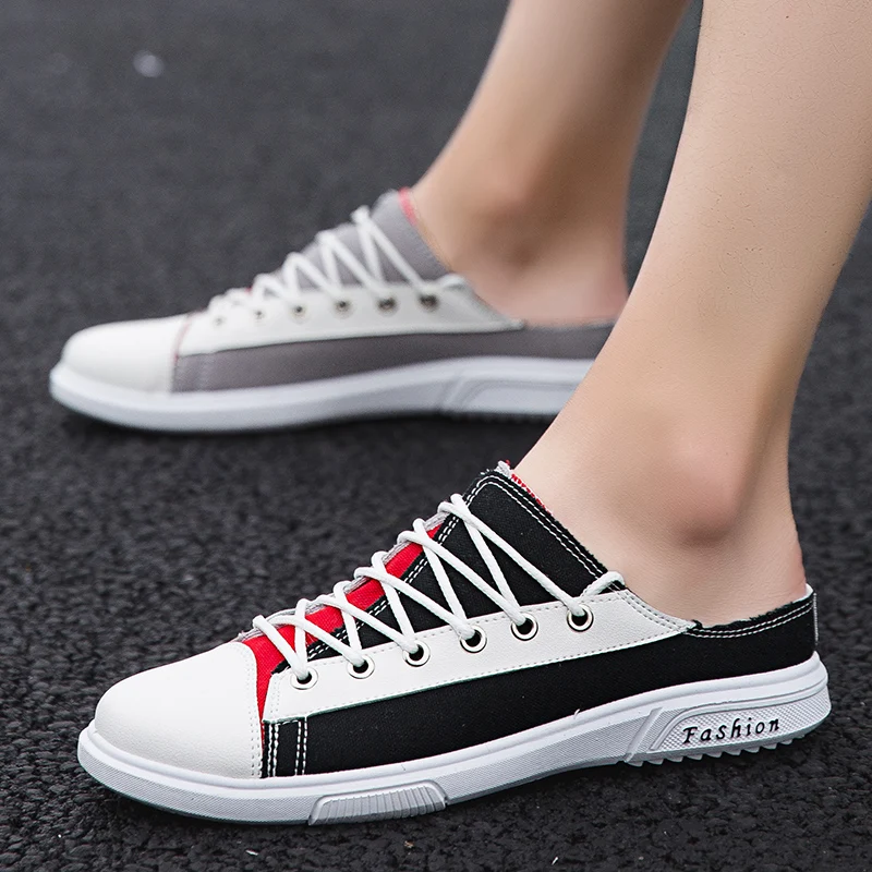 Новинка 2020 года Летние мужские тапочки Дышащие парусиновые Модные туфли