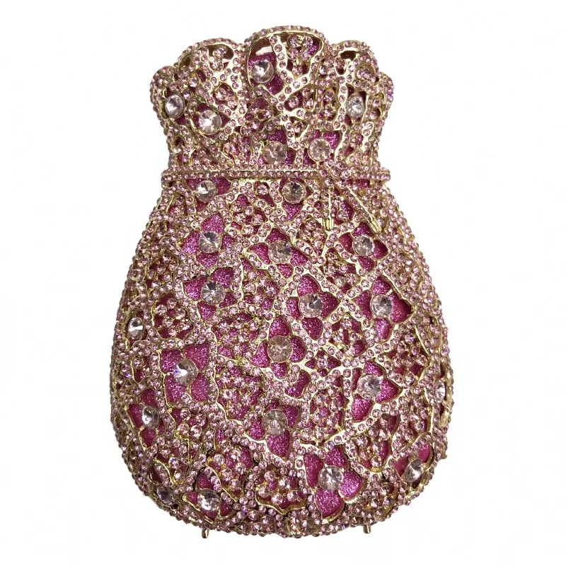 

Female bag satchels 2020 new diamond dinner bag bundle mouth purse, simple and fashionable studded clutch bag banquet dress