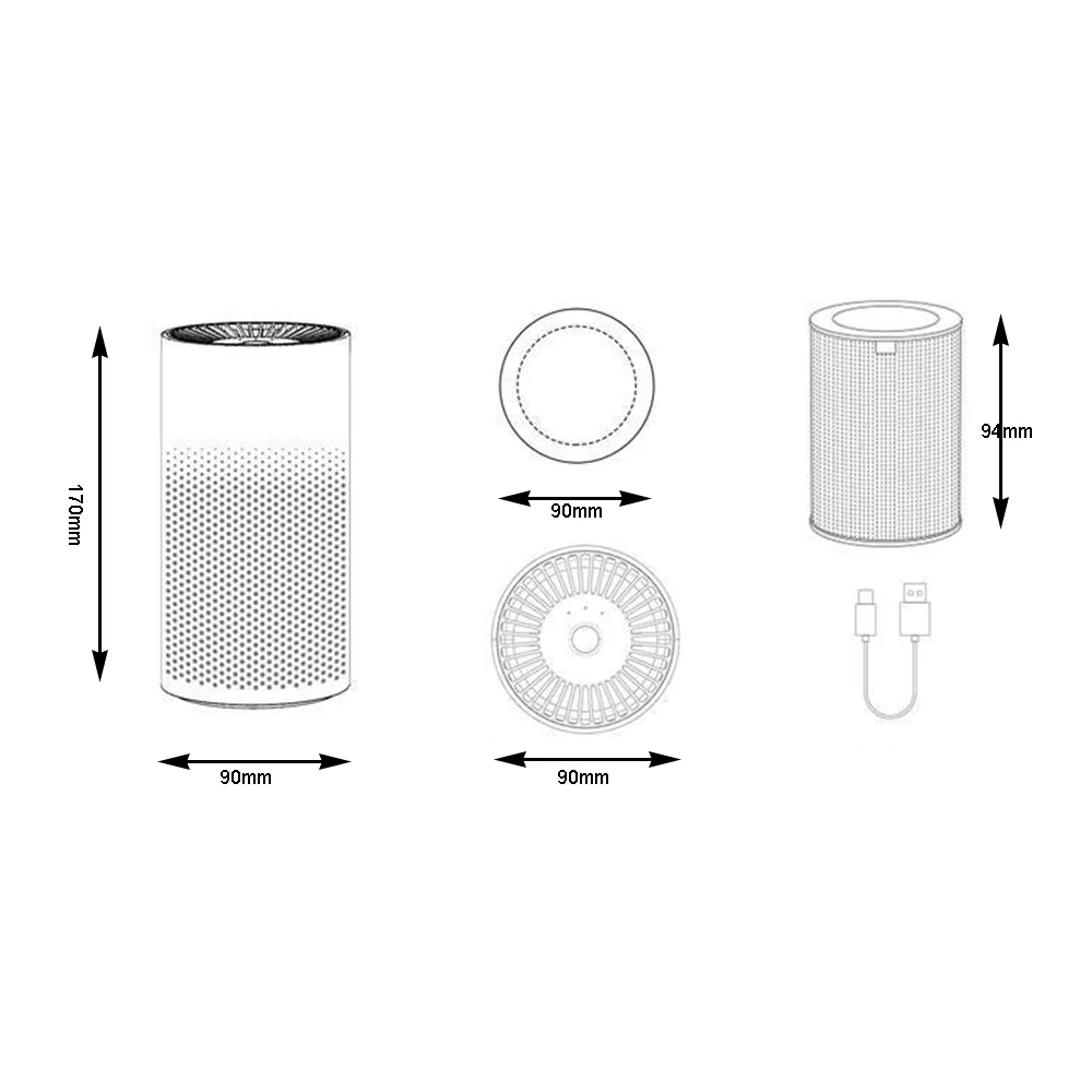 

Mini Air Purifier HEPA Filter Desktop Air Cleaner for Home Work Office for Allergies Smoke Dust Pollen Pet Dander