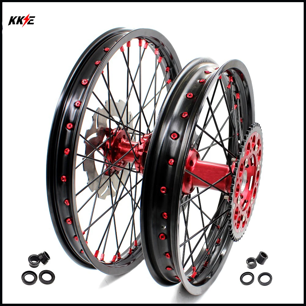 KKE 1 6*21/2.15*18 мотоциклетный брикет для HONDA CR125R 1998 1999 CR250R 1997 красная звездочка