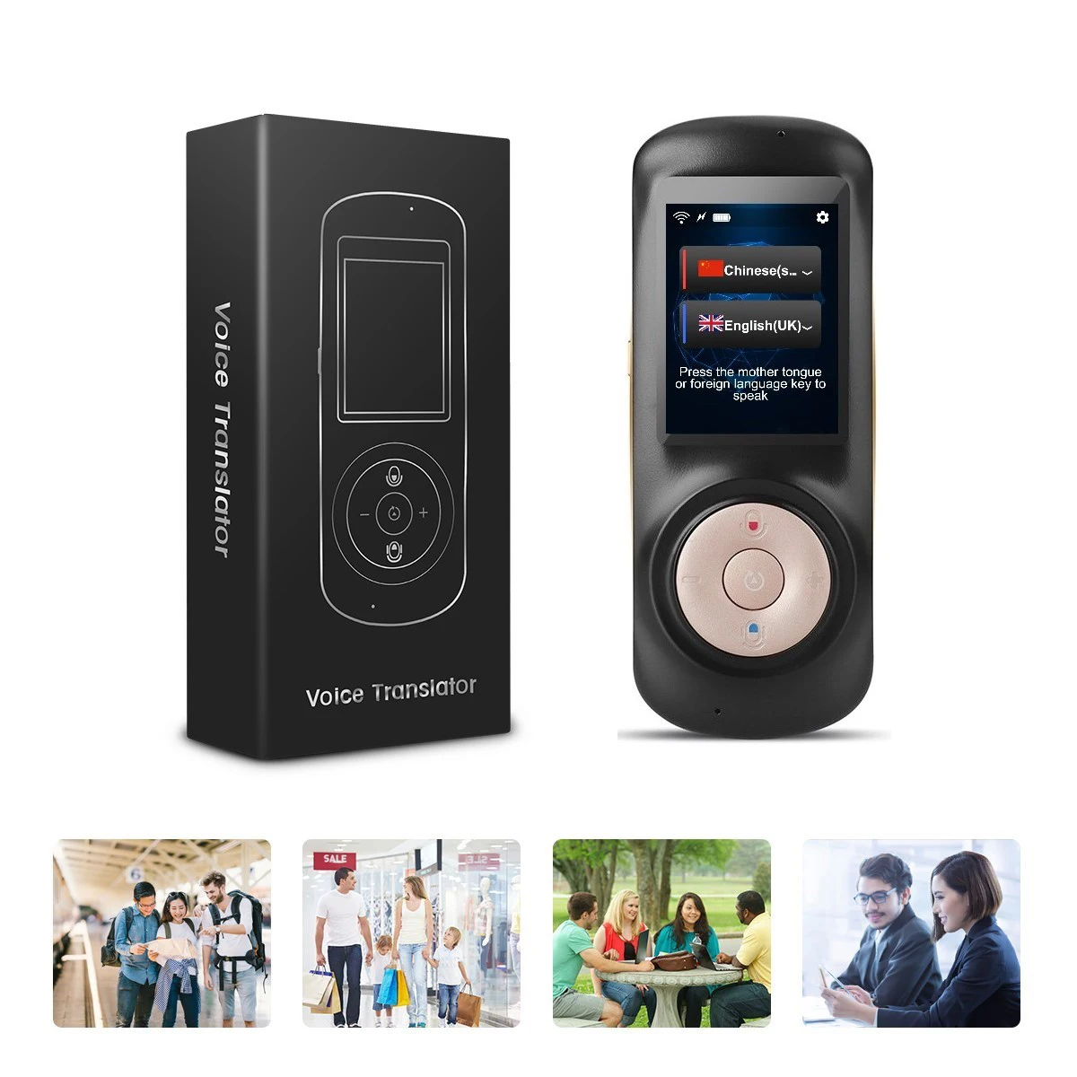 

Online voice translator portable Support Multi-languages 2.4 Inch Wifi Portable Voice Translator Two-Way Voice Translator