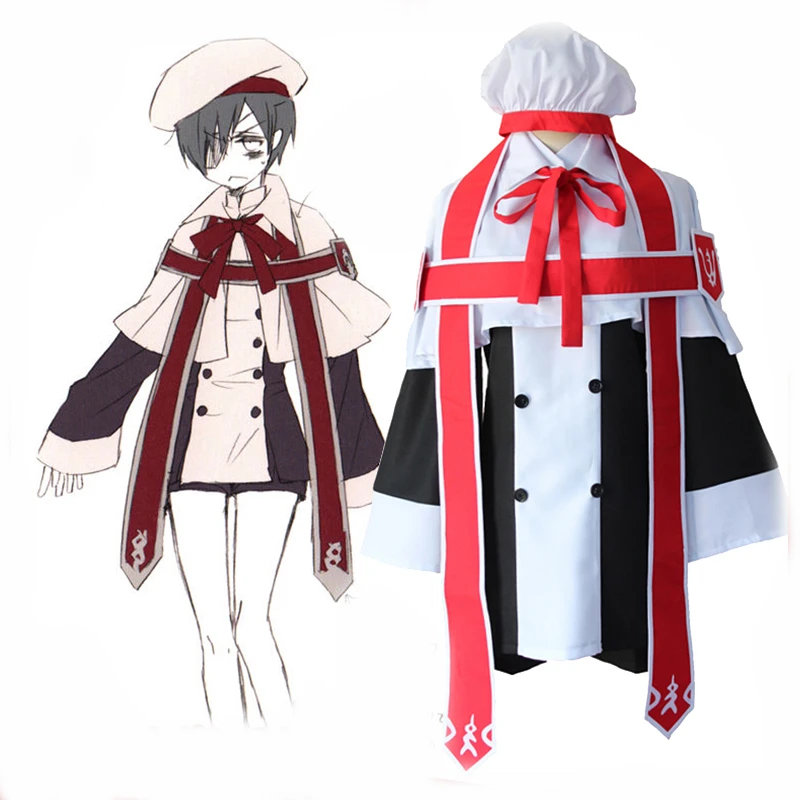 1 компл. Японского Аниме Черный дворецкий Ciel Phantomhive косплей костюм набор