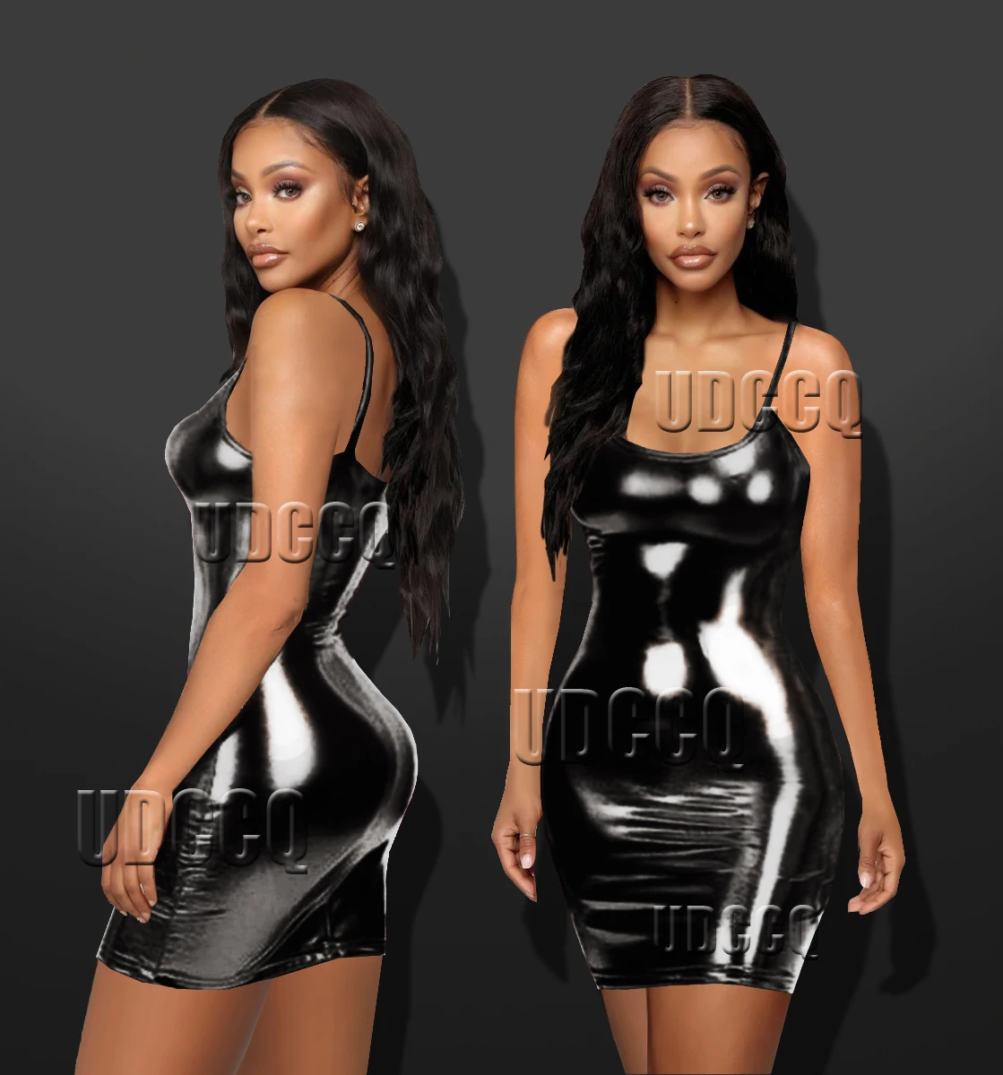 Сексуальное нижнее белье Babydoll женское блестящее металлическое ПВХ для зачистки