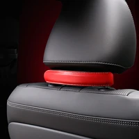 sportme car seat headrest grab handle interior accessories pu leather car safety grip handle for rear seat passenger