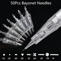 50pcs disposable permanent makeup cartridge needles bayonet tattoo gun 1rl3rl5rl for digital eyebrowlipseyeliner machine