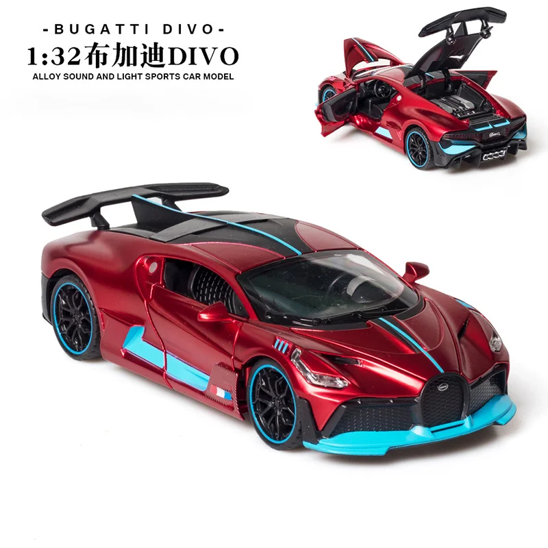 

Bisney 1:32 Bugatti DIVO Diecast Super Car Models Sound Light Pull Back Cars Toy for Children Adult Collectible Decoration Gifts