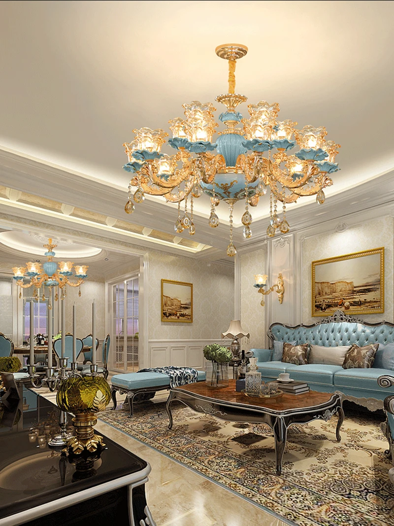 

AC110V-240V Crystal Chandelier Ceiling Lamp Plafon Lustre For Entrance Kitchen Lights Chandeliers Fixtures Home Decorate LED