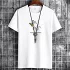 Новинка 2021, футболка для мужчин, одежда для фитнеса, черная футболка с круглым вырезом для животных, большие размеры, мужские футболки, новые мужские футболки в готическом стиле и стиле панк