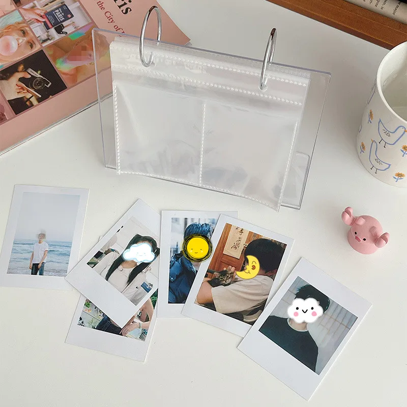 

Cutelife Ins Nordic 3 Inches Acrylic Vertical Photo Album Family Wedding Mini Photo Album Postcard Card Baby Sticker Stamp Album