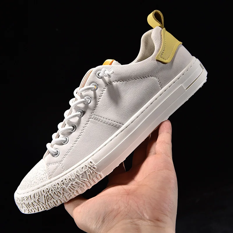 

High Quality Mens Genuine Leather Breathable Casual Shoes Vintage Cowhide Low-Top Lace Up Round Toe Outdoor Active Shoes