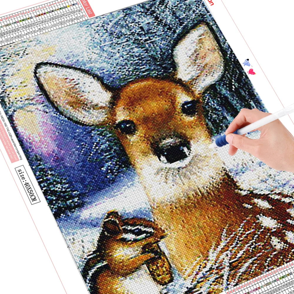 HUACAN 5D алмазная вышивка полностью квадратная картина с оленем животными ручная