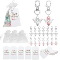 angel wing keychain guard thank you tags guest return favors for bridal shower wedding decoration party gifts
