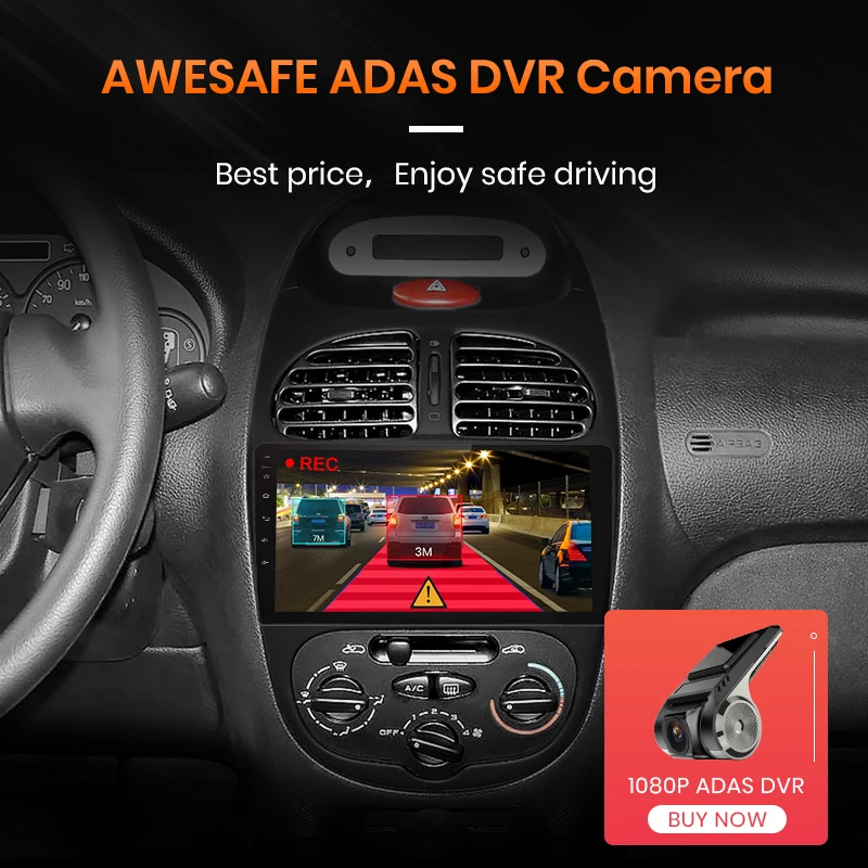AWESAFE для Peugeot 206 2001 2002 2003 2004 2008 автомобильный мультимедийный видеоплеер GPS No 2din 2 din