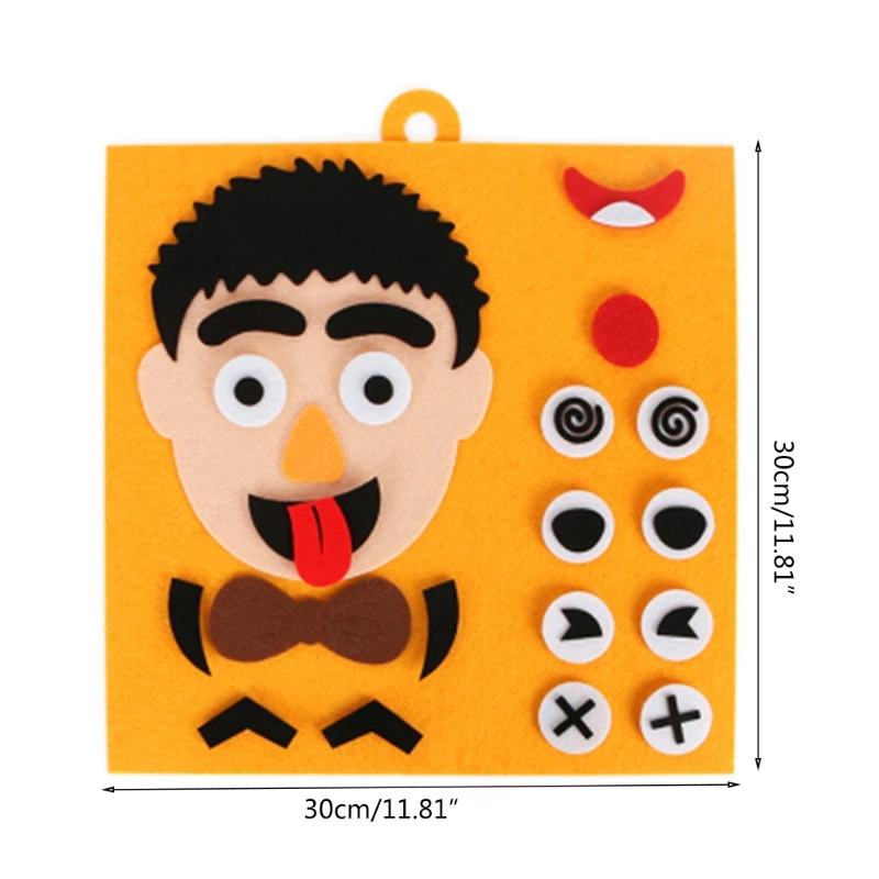

50LE 3D Facial Features Puzzles Early Educational Toys Interactive Parent Child Game Non-woven Early Development Toys