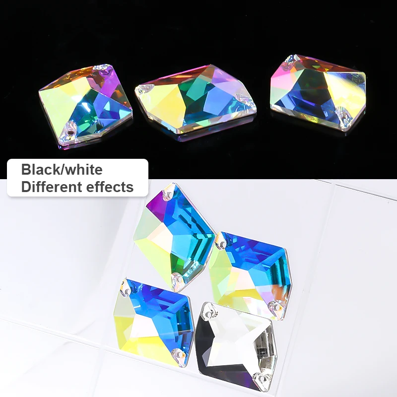 AB цветные камни для пришивания с плоской задней стороной новый дизайн ткань