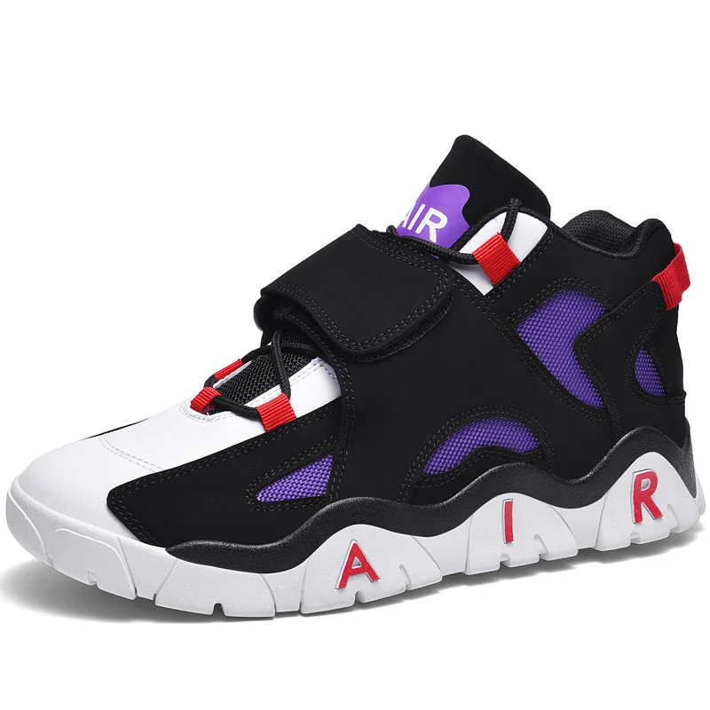 

Высокие мужские баскетбольные кроссовки, дышащие сетчатые кроссовки с воздушной подушкой, нескользящая прочная спортивная обувь, спортивн...