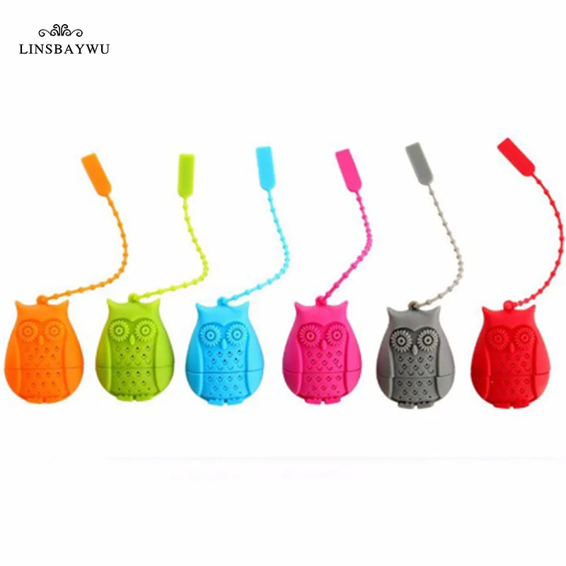 

Creative High Quality Cute Owl Tea Strainer Fun Cartoon Tea Accessories Food Grade Silicone loose-leaf Tea Infuser Filter Diffus