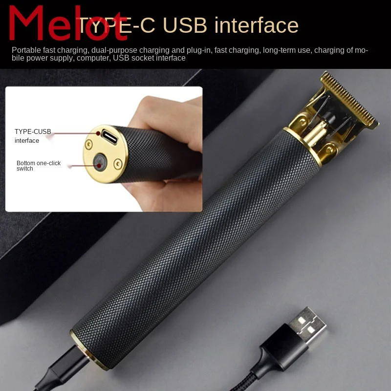 

High-Grade Hair Clipper Engraving Electric Oil Head Trim Shaving Hair Professional Clippers Bald Head Home Tool