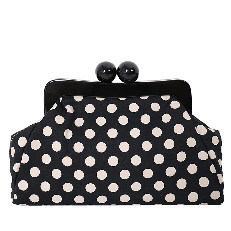 

Women's Handbag Retro Clip Buckle Shoulder Bag Crossbody Bag Hasp Tote Bag Chain Polka Dots