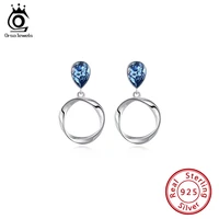 orsa jewels 925 silver vintage crystal stud earrings for women elegant party jewelry body earrings decorations gifts swe14