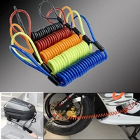 4mm 1 2m motorcycle scooter disc lock cable security reminder anti theft bike moto tools bicycle helmet warning spring rope wire
