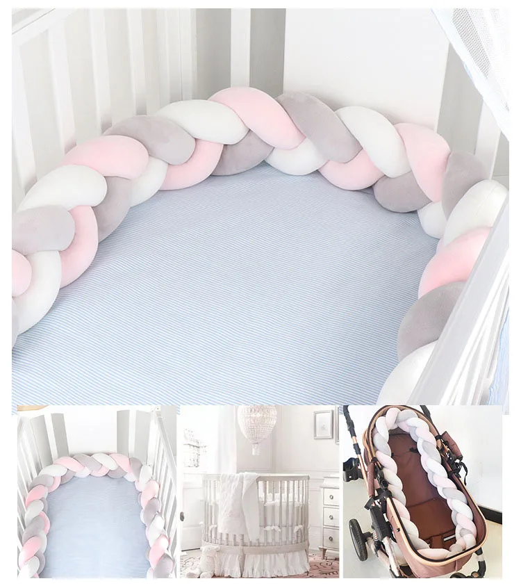 Нордическая длинная подушка с узелком из хлопка для дивана детский бампер защита