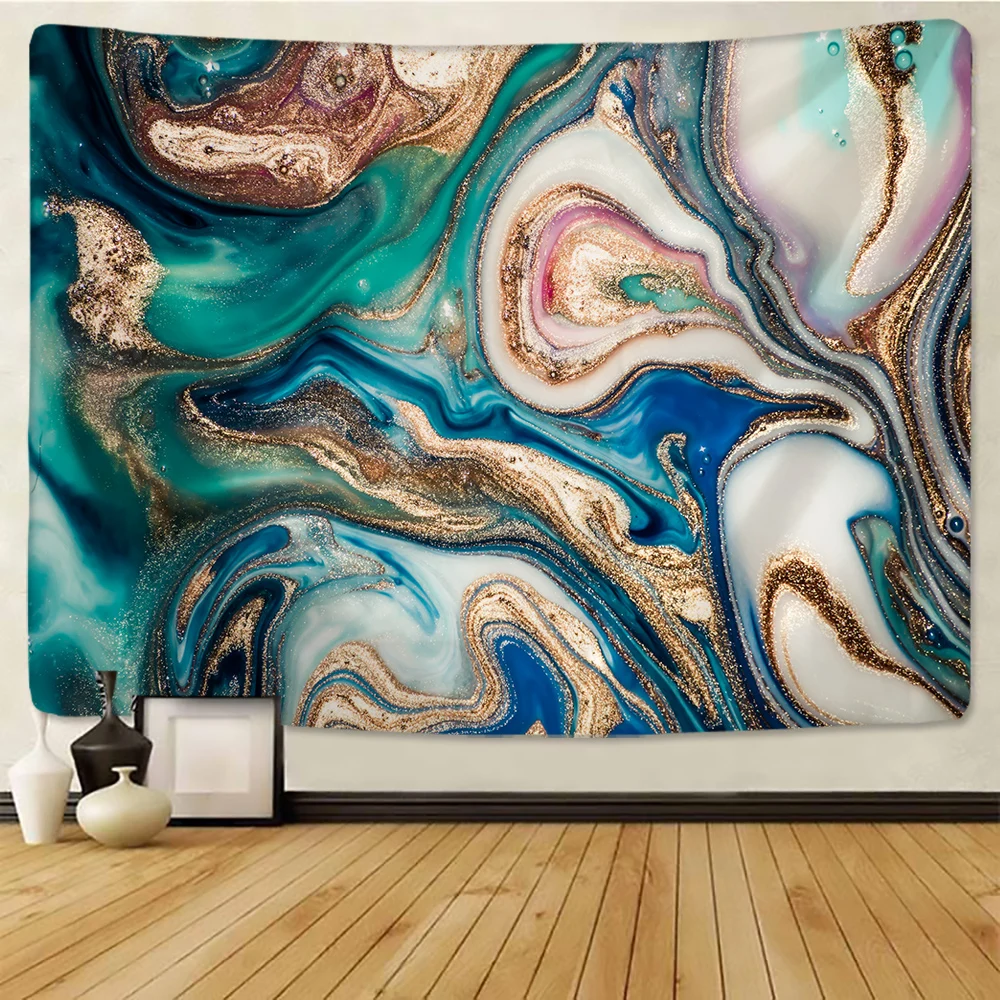 Психоделический мраморный фон золотая фольга красочный художественный домашний