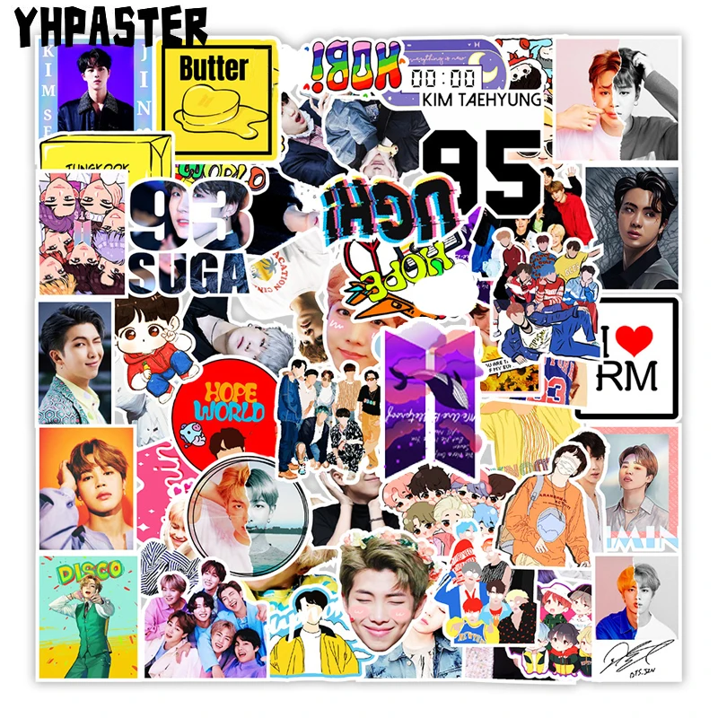 

10/30/50 шт. картонная игрушка корейские звезды Kpop Bangtan Boys наклейки для автомобиля мотоцикл телефон Macbook Ноутбук наклейка на Холодильник Скейтб...