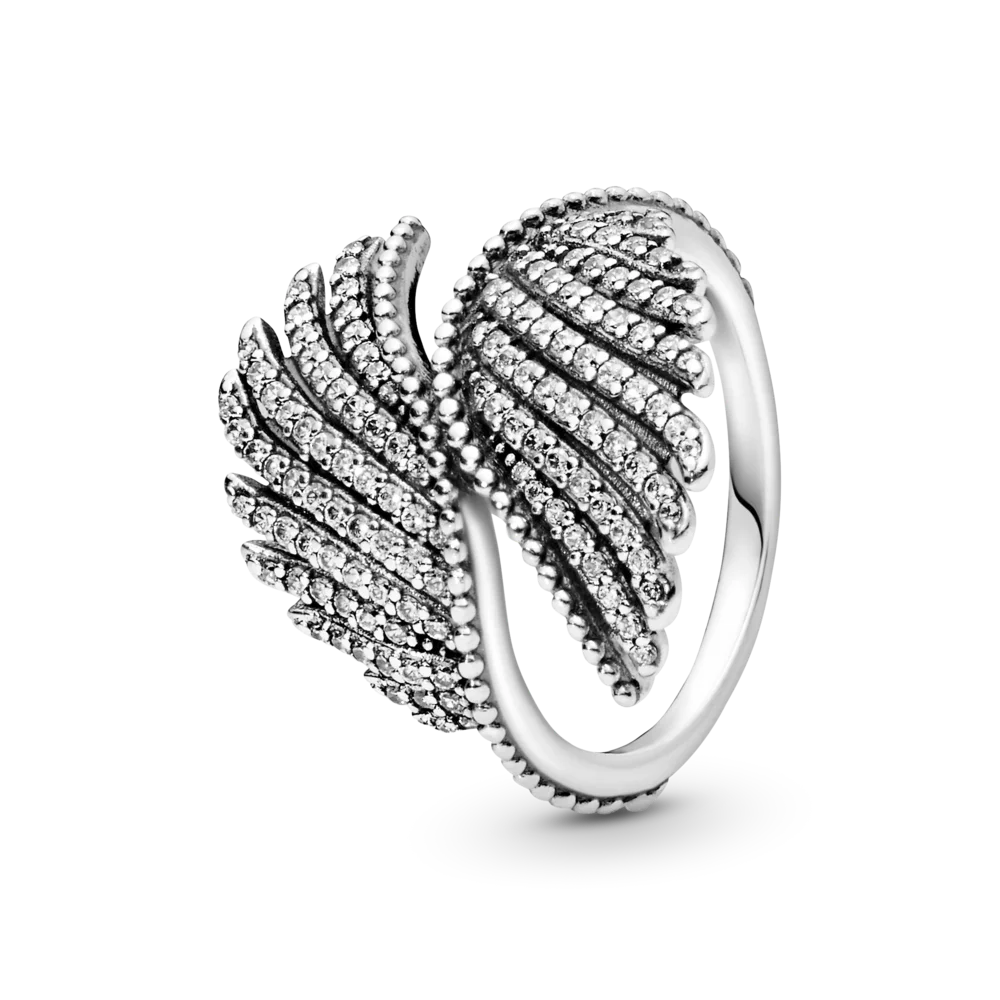 

YLYNXF S925 Sterling Silver Jewelry Set for Women Wedding Party Accessoriess Angel Wings Necklace Earrings Ring Set Wift Gift