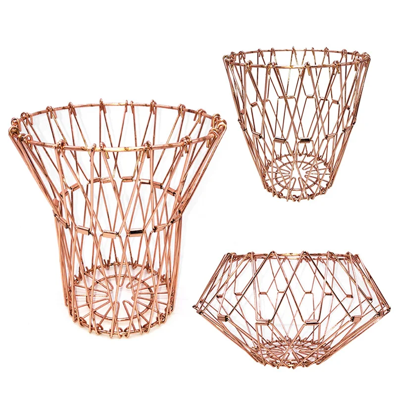 Горячая продажа металлическая корзина для хранения складной многоцелевой