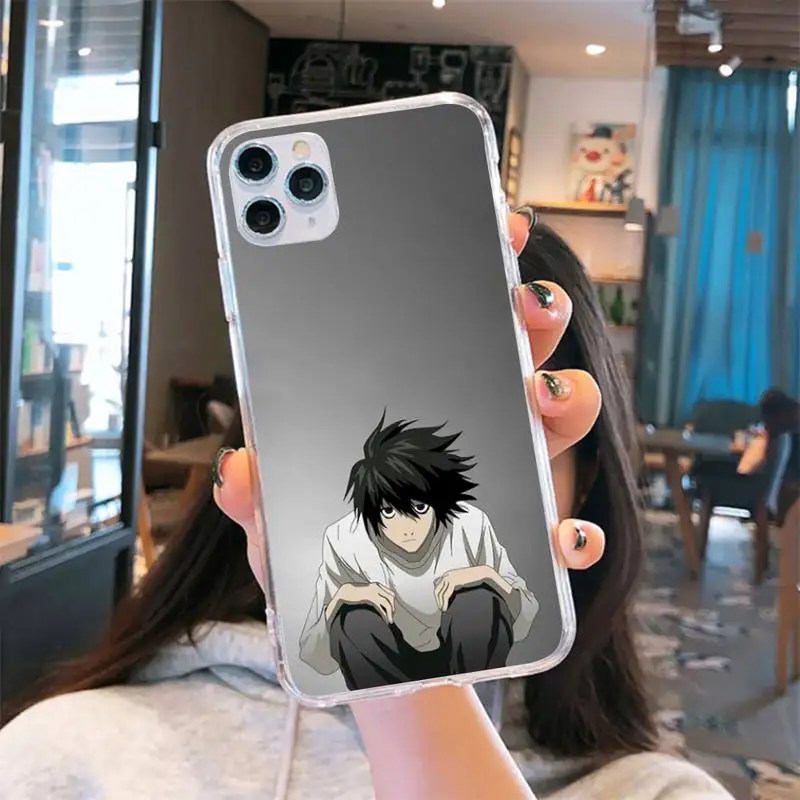 

Death Note anime manga LLawliet Phone Case Transparent for iPhone 6 7 8 11 12 s mini pro X XS XR MAX Plus se cover funda shell