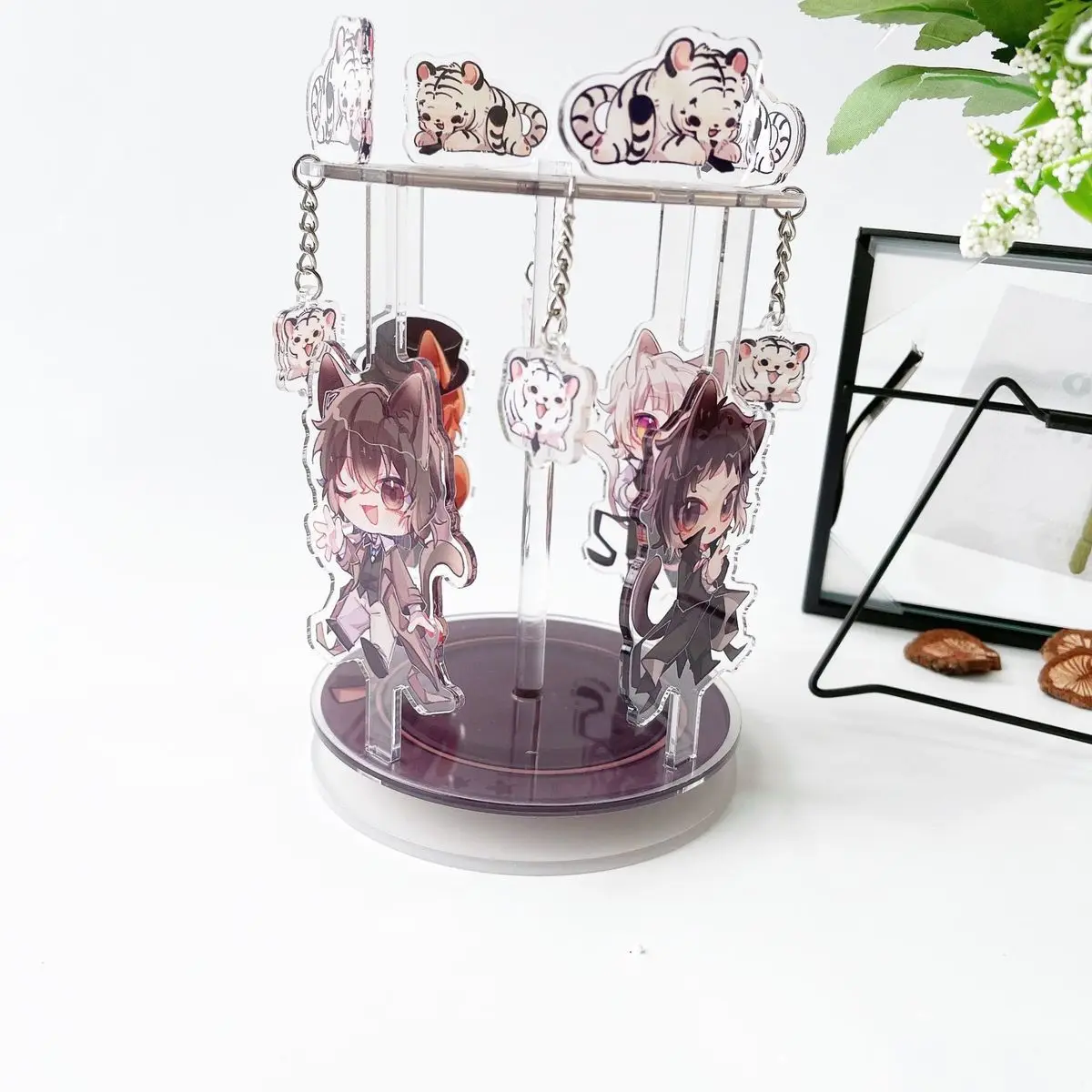 

Anime Bungo Stray Dogs Ryunosuke Nakajima Atushi Merry-Go-Round Cute Stand Figure Model Plate Toy Desk Decor Cosplay Gift
