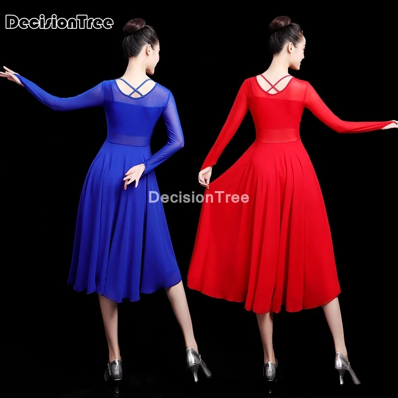 

2021 sequins women sleeveless chiffon ballet dance leotard dress adult lyrical modern dance practice costumes leotard tutu dress