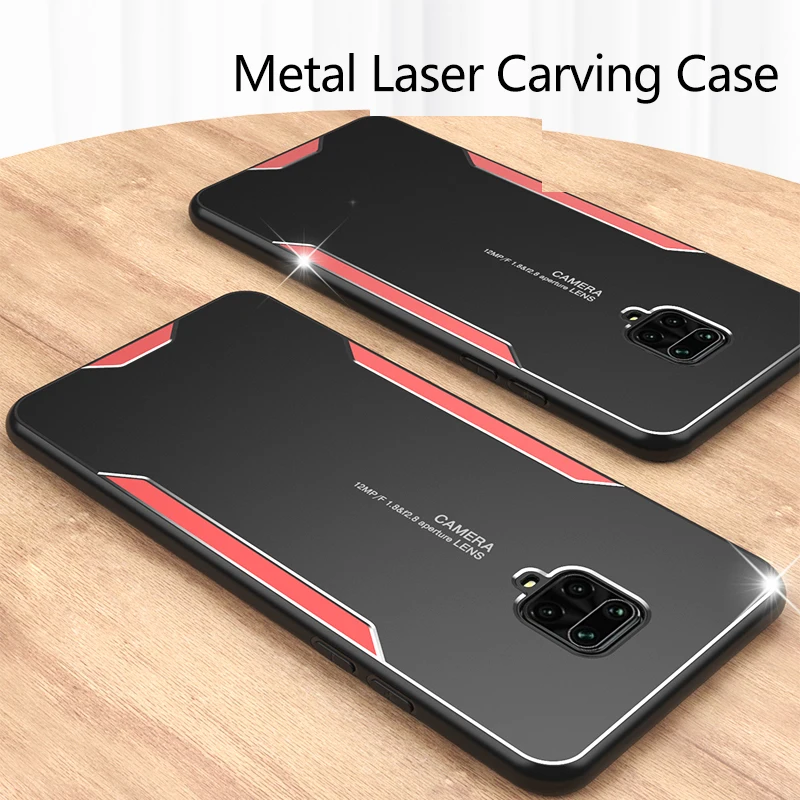 

Phone Case for Xiaomi Redmi Note 9 Pro Case Cover Metal Panel TPU Silicone Frame Case for Xiaomi Redmi 9 Note 9s 9 8 Pro Max 9A