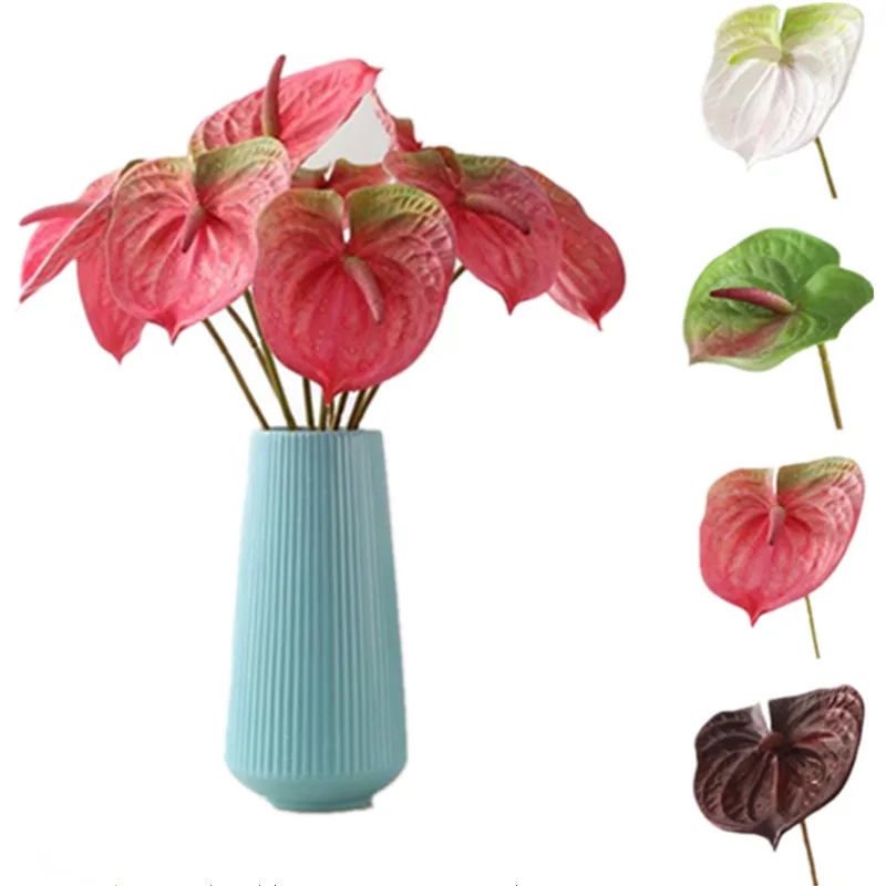 11 шт. поддельные один стебель антуриум 25 2 &quotДлина имитации реального касания для