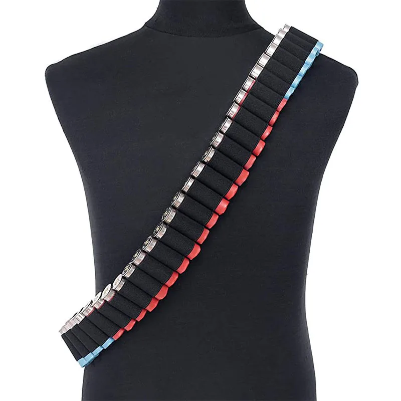 

60Rounds Adjustable Bullet Storage Belt Pouch Shotgun Shell Hunting Gun Accessories Shoulder Bandolier Ammo Tatica Militar Black