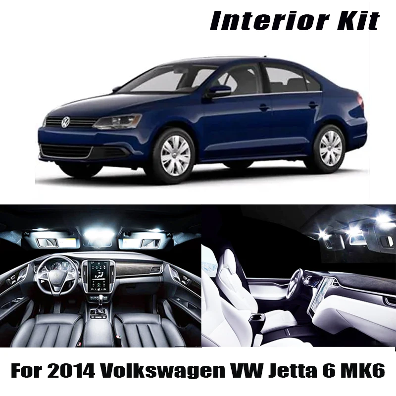 Яркие светодиодные лампы для салона автомобиля 13 шт. белый комплект Canbus 2014 Volkswagen